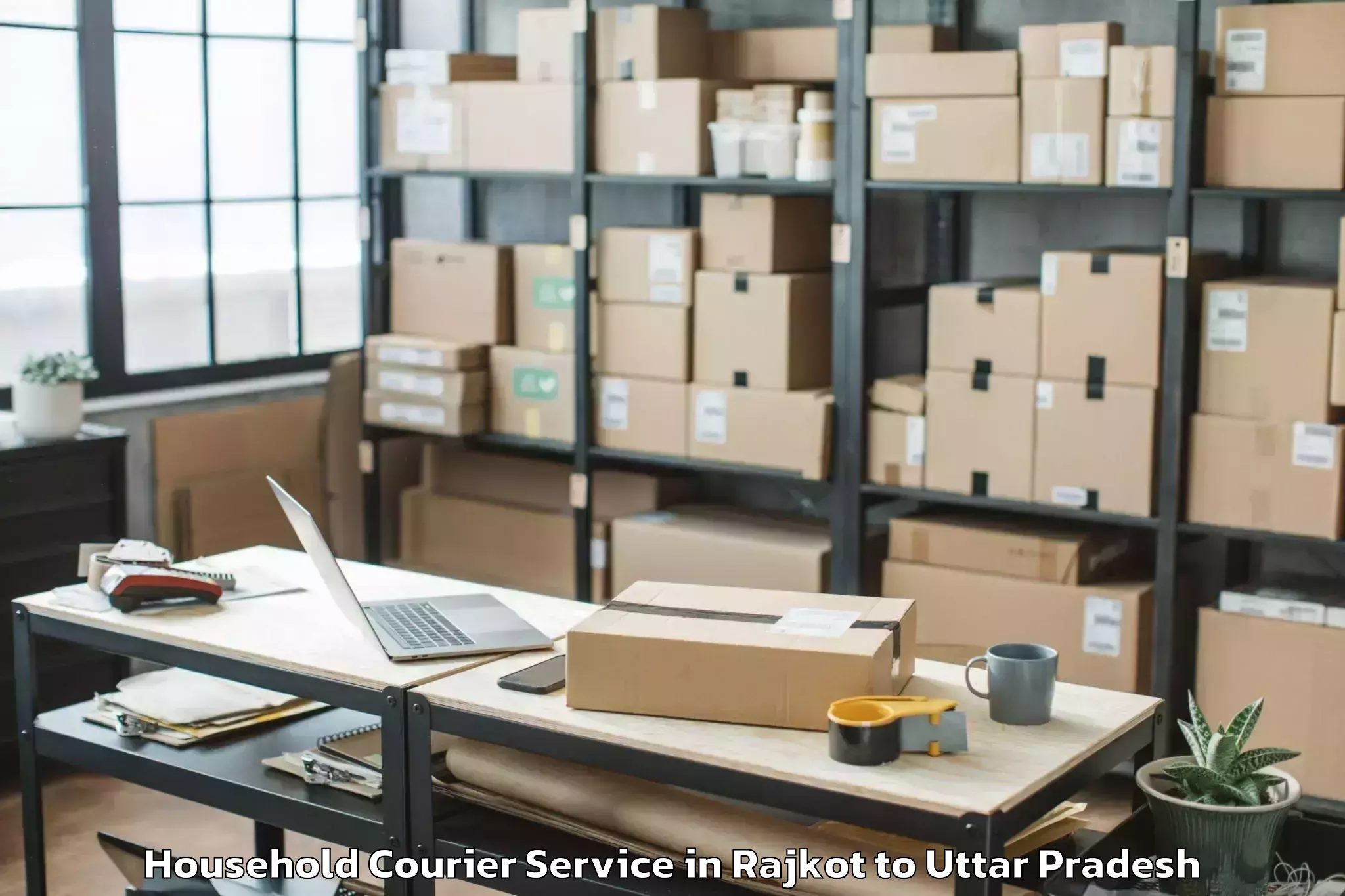 Professional Rajkot to Shahjanpur Household Courier